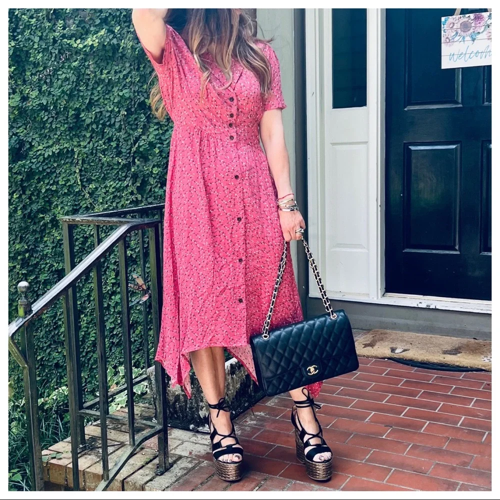 Fabulous Gisele Floral Print Shirt Midi Dress - Picture 2 of 9